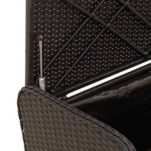 Klupa za pohranu s jastukom crna 80 x 51 x 52 cm od poliratana - Crna 80 x 51 x 52 cm 1 Cijena