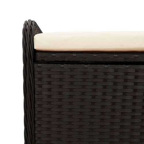 Klupa za pohranu s jastukom crna 80 x 51 x 52 cm od poliratana - Crna 80 x 51 x 52 cm 1 Cijena