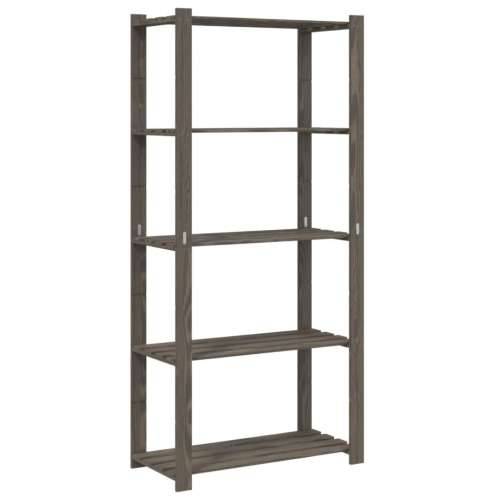 Stalak za pohranu 5 razina sivi 80x38x170 cm masivna borovina - Siva 80 x 38 x 170 cm 1 Cijena