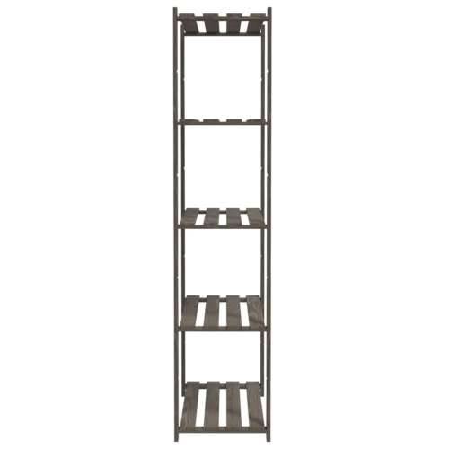 Stalak za pohranu 5 razina sivi 80x38x170 cm masivna borovina - Siva 80 x 38 x 170 cm 1 Cijena