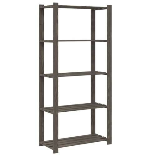 Stalak za pohranu 5 razina sivi 80x38x170 cm masivna borovina - Siva 80 x 38 x 170 cm 1 Cijena