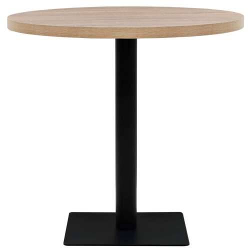 Okrugli stol za bistro od MDF-a i čelika 80x75 cm boja hrasta Cijena