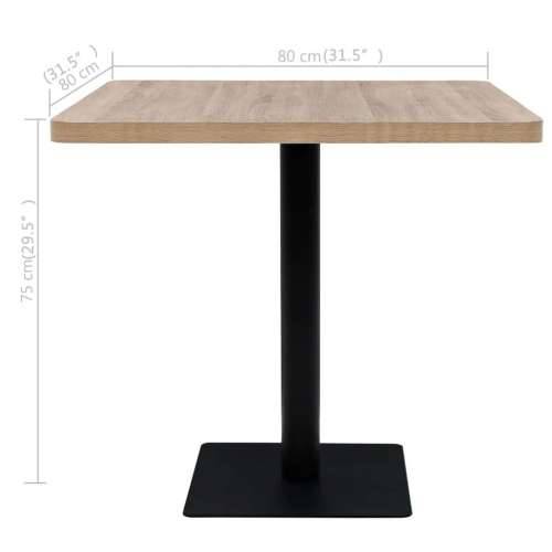 Kvadratni stol za bistro od MDF-a i čelika 80x80x75 cm boja hrasta - Boja hrasta 80 x 80 x 75 cm 1 Cijena