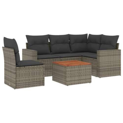 Vrtna garnitura - 6-dijelni set vrtnih sofa od poliratana s jastucima sivi - Siva 2x middle + table + 1x corner 1 Cijena