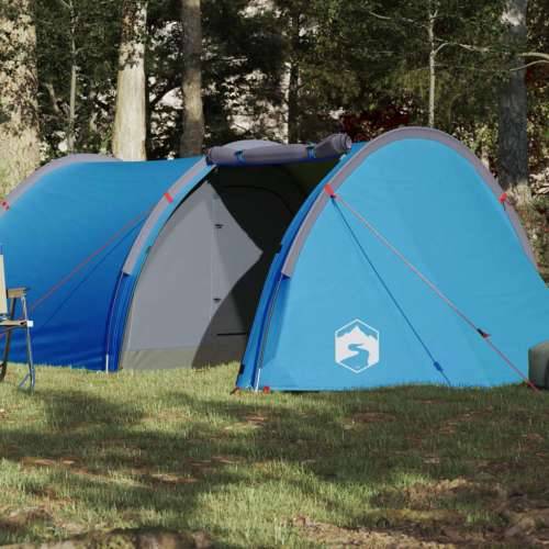 Tunelski šator za kampiranje za 4 osobe plavi vodootporni