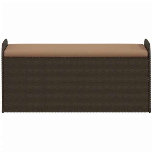 Klupa za pohranu s jastukom smeđa 115x51x52 cm od poliratana - Smeđa 115 x 51 x 52 cm 1 Cijena