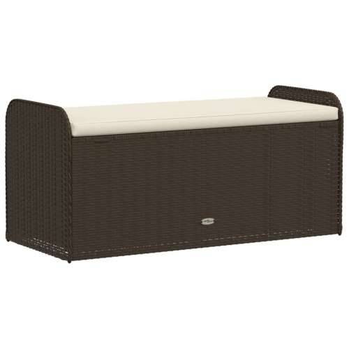 Klupa za pohranu s jastukom smeđa 115x51x52 cm od poliratana - Smeđa 115 x 51 x 52 cm 1 Cijena