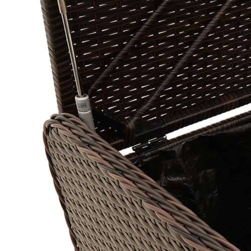 Klupa za pohranu s jastukom smeđa 115x51x52 cm od poliratana - Smeđa 115 x 51 x 52 cm 1 Cijena