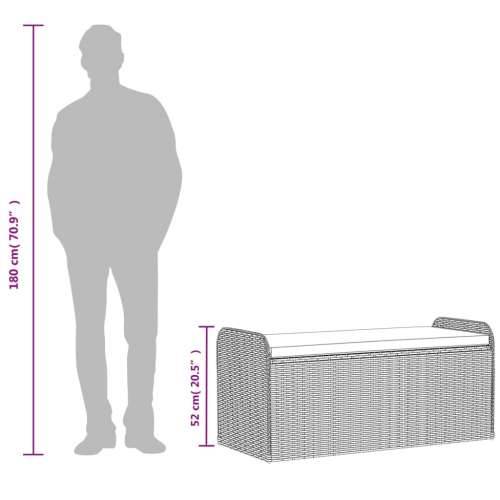 Klupa za pohranu s jastukom smeđa 115x51x52 cm od poliratana - Smeđa 115 x 51 x 52 cm 1 Cijena