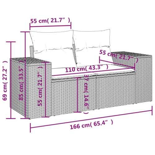 Vrtna garnitura - 11-dijelni set vrtnih sofa od poliratana s jastucima crni - Crna table + 2x corner + 6x middler 1 Cijena