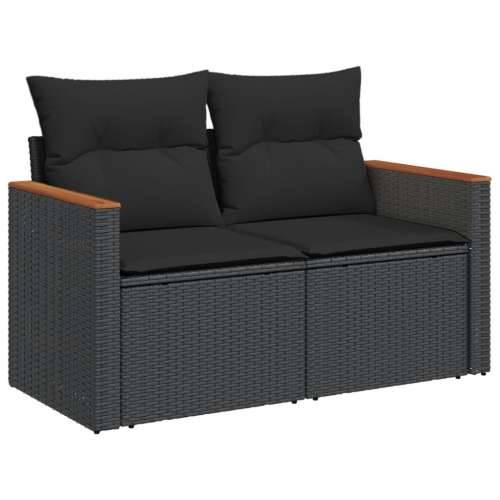 Vrtna garnitura - 11-dijelni set vrtnih sofa od poliratana s jastucima crni - Crna Bez stola 1 Cijena