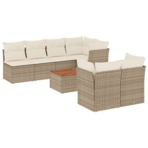 Vrtna garnitura - 8-dijelni set vrtnih sofa od poliratana s jastucima bež - bež i krem stol + 3x srednja + 2x kutna 1 Cijena