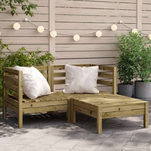 Vrtni dvosjed s tabureom od impregnirane borovine - Prirodno impregnirano 1 2x corner + footrest Cijena