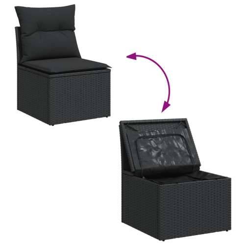 Vrtna garnitura - 10-dijelni set vrtnih sofa s jastucima crni od poliratana - Crna 1 Cijena