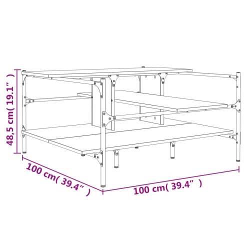 Stolić za kavu siva boja hrasta 100x100x48,5 cm - Sivi hrast sonoma 1 Cijena