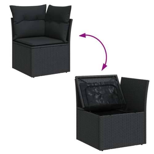 Vrtna garnitura - 9-dijelni set vrtnih sofa s jastucima crni od poliratana - Crna 1 Cijena