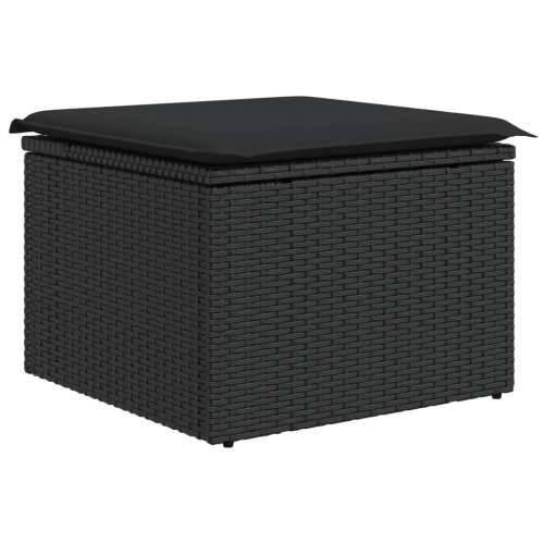 Vrtna garnitura - 9-dijelni set vrtnih sofa s jastucima crni od poliratana - Crna 1 Cijena