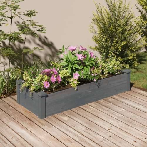 Povišena gredica - Vrtna gredica s oblogom siva 120x45x25 cm od jelovine - Siva 120 x 45 x 25 cm 1 Cijena