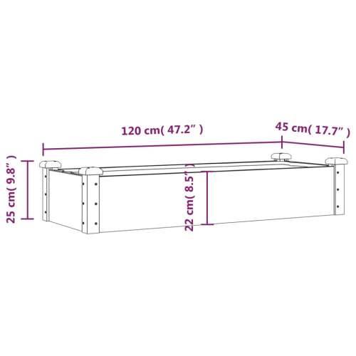 Povišena gredica - Vrtna gredica s oblogom siva 120x45x25 cm od jelovine - Siva 120 x 45 x 25 cm 1 Cijena