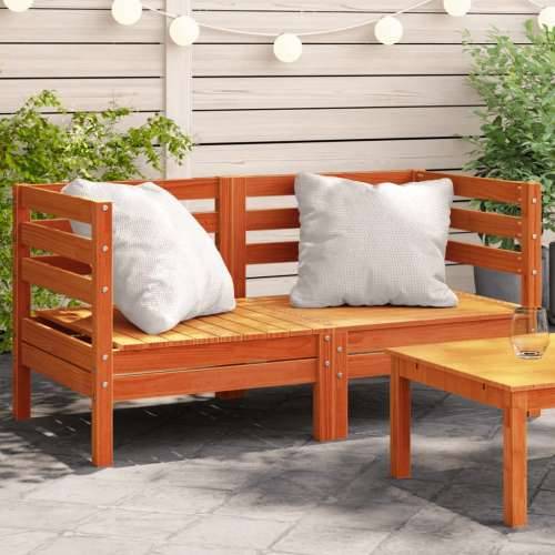 Kutne vrtne sofe 2 kom voštano smeđe boje od masivne borovine - Voštano smeđa 2 kutna sofa Cijena