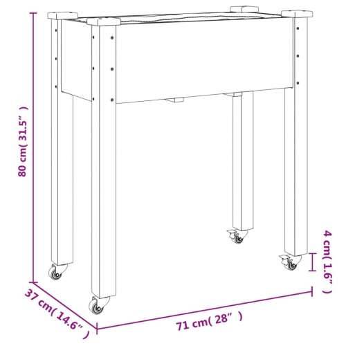 Sadilica s kotačima i oblogom siva 71 x 37 x 80 cm od jelovine - Siva 71 x 37 x 80 cm 1 Cijena