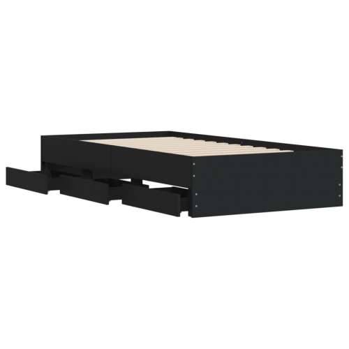 Okvir kreveta s ladicama crni 75 x 190 cm konstruirano drvo - Crna 75 x 190 cm Cijena
