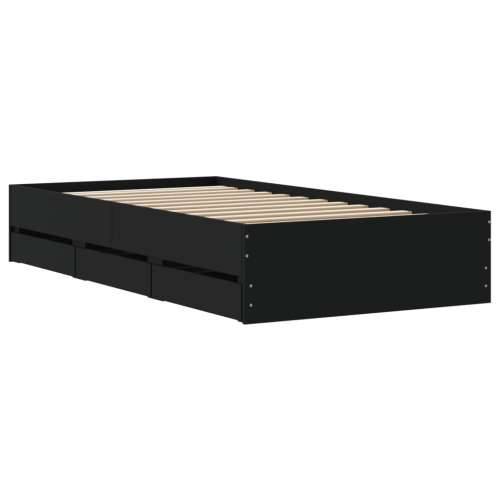 Okvir kreveta s ladicama crni 75 x 190 cm konstruirano drvo - Crna 75 x 190 cm Cijena