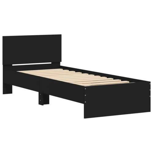 Okvir za krevet s uzglavljem i LED svjetlima crni 75x190 cm - Crna 75 x 190 cm Cijena