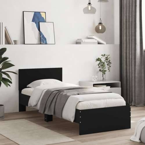 Okvir za krevet s uzglavljem i LED svjetlima crni 75x190 cm - Crna 75 x 190 cm Cijena