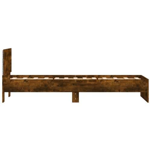 Okvir za krevet s uzglavljem i LED svjetlima boja hrasta - Dimljeni hrast 75 x 190 cm Cijena
