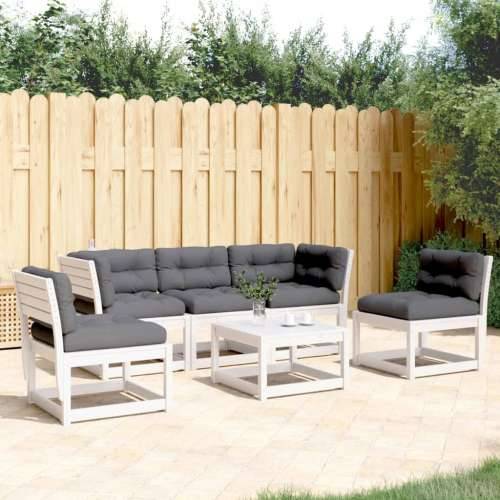 Vrtna garnitura - 5-dijelni set vrtnih sofa s jastucima bijeli masivna borovina - Bijela 1 Cijena