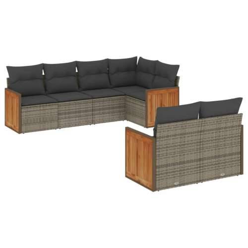 Vrtna garnitura - 7-dijelni set vrtnih sofa sivi od poliratana - Siva 1 Cijena