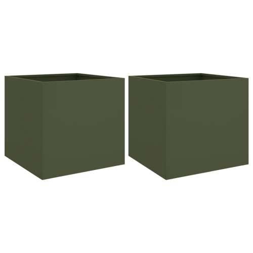 Sadilice 2 kom maslinaste boje 49x47x46 cm čelik - Čelik/zelena 49 x 47 x 46 cm 2 Cijena