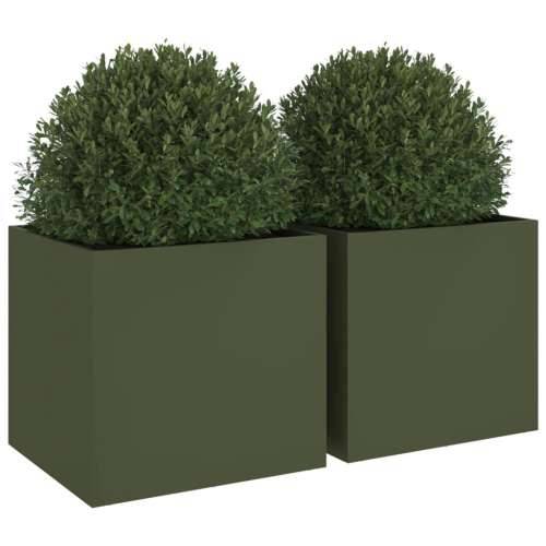 Sadilice 2 kom maslinaste boje 49x47x46 cm čelik - Čelik/zelena 49 x 47 x 46 cm 2 Cijena