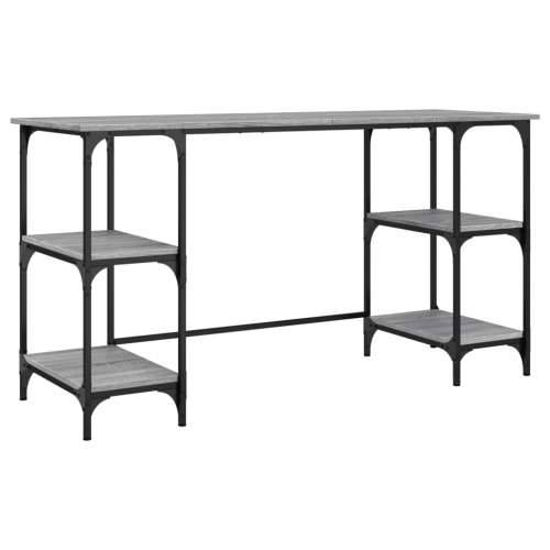 Radni stol boja hrasta 140x50x75 cm metal i konstruirano drvo - Sivi hrast sonoma Cijena