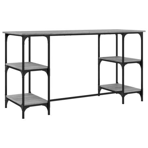 Radni stol boja hrasta 140x50x75 cm metal i konstruirano drvo - Sivi hrast sonoma Cijena