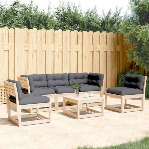 Vrtna garnitura - 5-dijelni set vrtnih sofa od masivne borovine s jastucima - Prirodna boja bora Da 1 Cijena