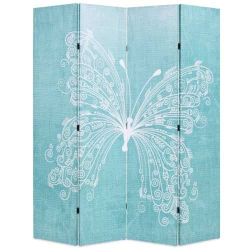 Paravan - Sklopiva sobna pregrada s uzorkom leptira 160 x 170 cm plava - 160 x 170 cm 1 4 Cijena