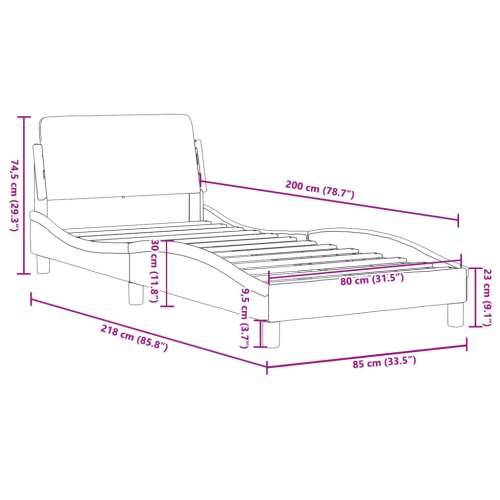 Okvir kreveta s uzglavljem plavi 80 x 200 cm baršunasti - Plava 80 x 200 cm Cijena