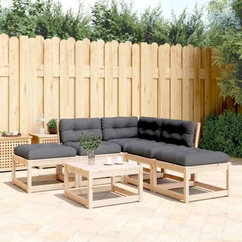 Vrtna garnitura - 5-dijelni set vrtnih sofa od masivne borovine s jastucima - Prirodna boja bora 1 Cijena