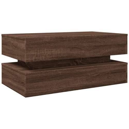 Stolić za kavu s LED svjetlima smeđa boja hrasta 90x50x40 cm - Smeđi hrast 1 90 cm Cijena