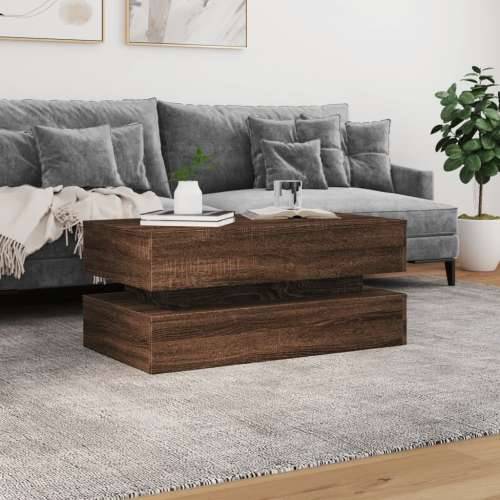 Stolić za kavu s LED svjetlima smeđa boja hrasta 90x50x40 cm - Smeđi hrast 1 90 cm Cijena