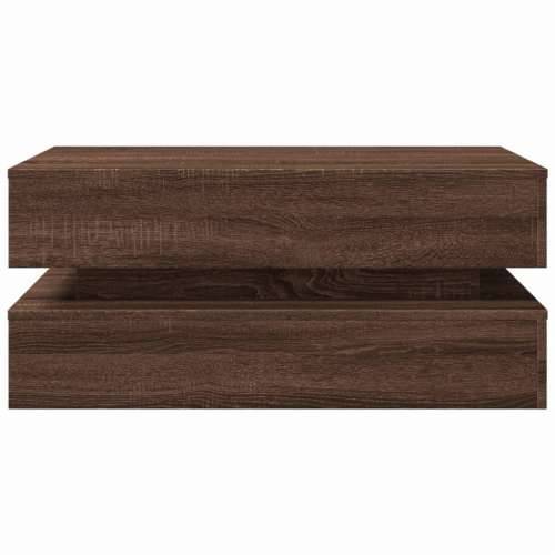Stolić za kavu s LED svjetlima smeđa boja hrasta 90x50x40 cm - Smeđi hrast 1 90 cm Cijena