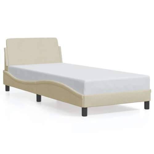 Okvir za krevet s uzglavljem bez madraca krem 80x200 cm tkanine - Krema 80 x 200 cm Cijena