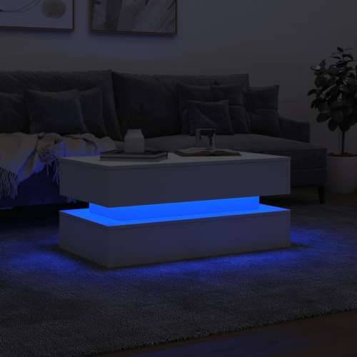 Stolić za kavu s LED svjetlima bijeli 90 x 50 x 40 cm - Bijela 1 90 cm Cijena