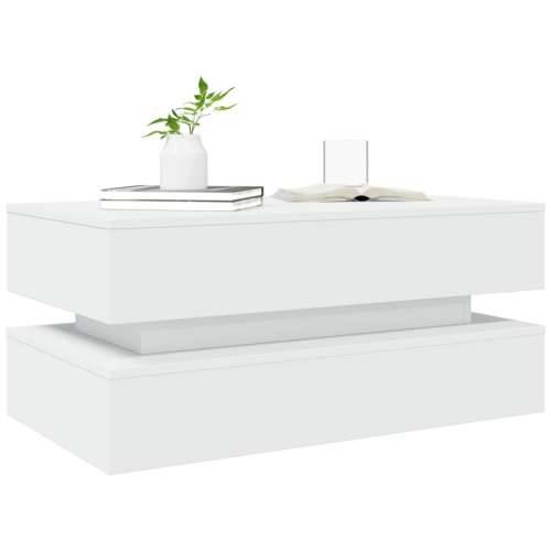 Stolić za kavu s LED svjetlima bijeli 90 x 50 x 40 cm - Bijela 1 90 cm Cijena