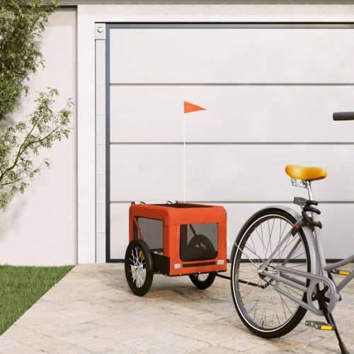 Prikolica za bicikl za ljubimce narančasto-crna tkanina/željezo