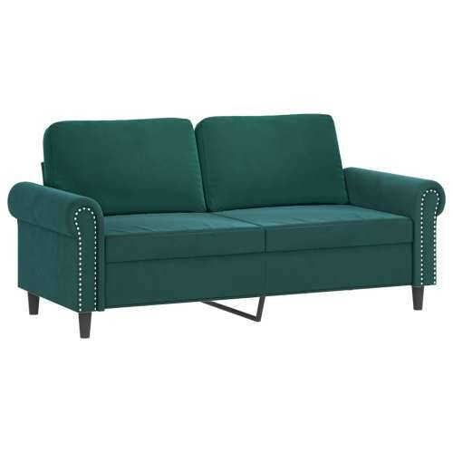 2-dijelni set sofa s jastucima tamnozeleni baršunasti Tamnozelena Bez oslonca za noge Cijena