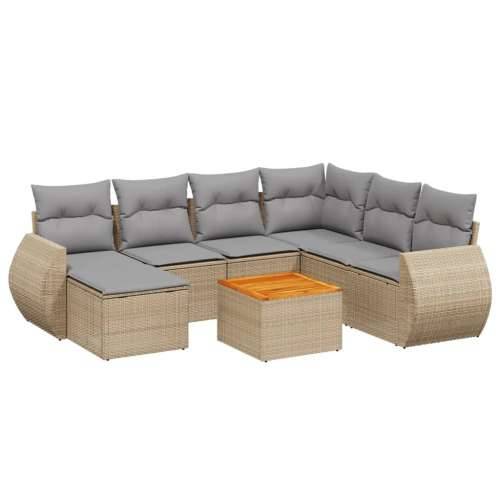Vrtna garnitura - 8-dijelni set vrtnih sofa od poliratana s jastucima bež - bež i siva kutna + stol + 3x srednja 7 Cijena