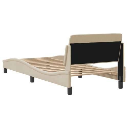 Okvir kreveta s uzglavljem bez madraca krem 90x190cm od tkanine - Krema 90 x 190 cm Cijena